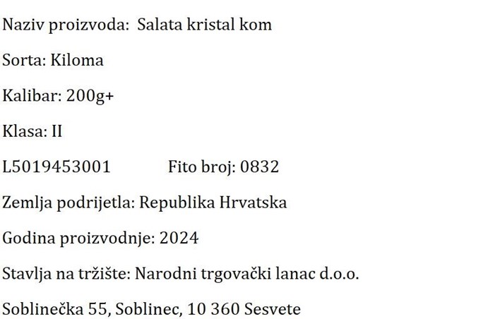 SALATA KRISTAL NTL