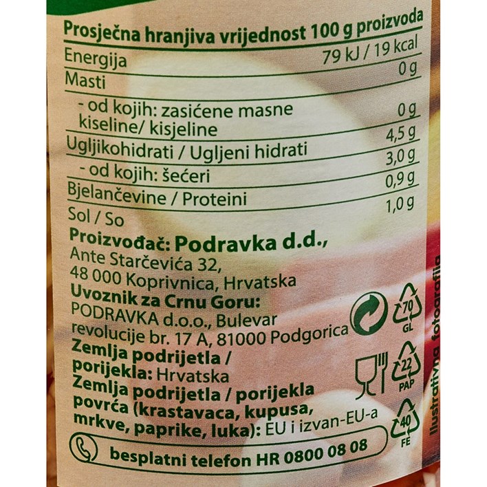 SALATA MIJEšANA KISELA 660g PODRAVKA