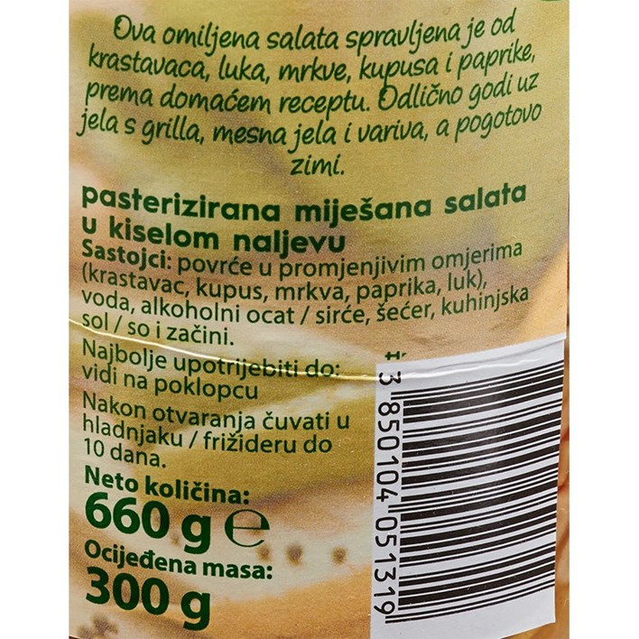 SALATA MIJEšANA KISELA 660g PODRAVKA