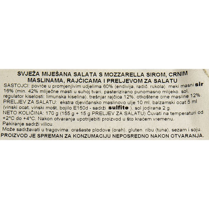 SALATA MOZZARE.170g/FRAGATA/