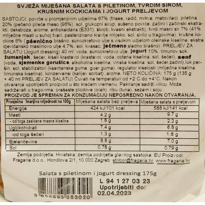 SALATA PILETINA 175g FRAGARIA