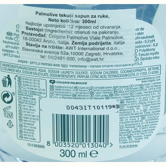 SAPUN TEKUĆI PALMOLIVE AQUA 300ML