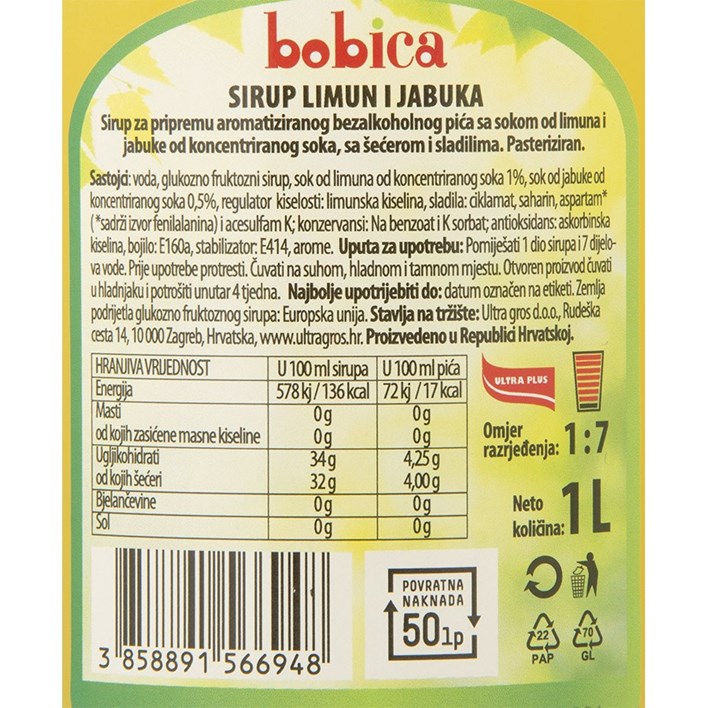 SIRUP BOBICA LIMU.1l