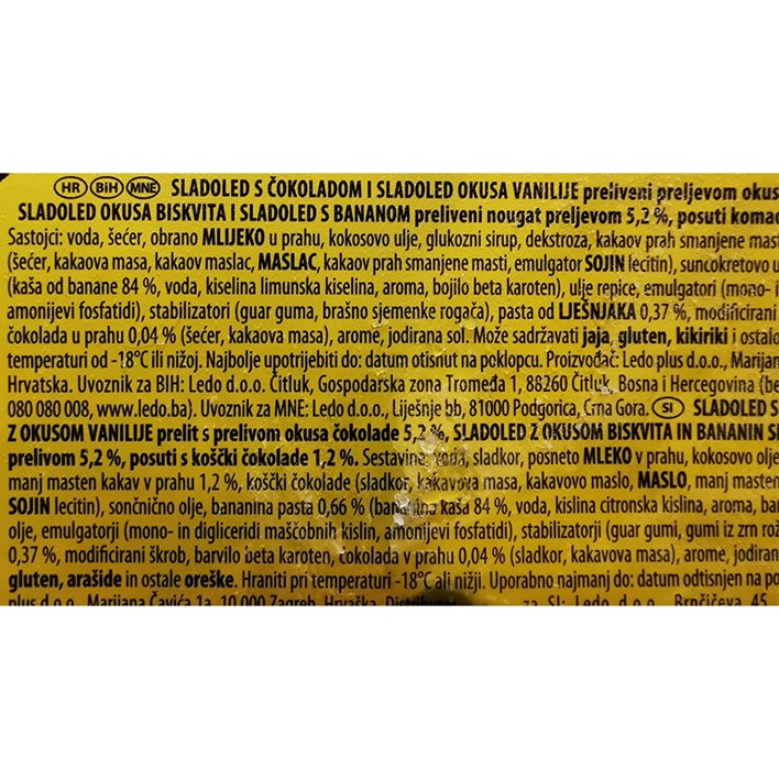 SLADOLED QUATRO BANANA 900ml LEDO