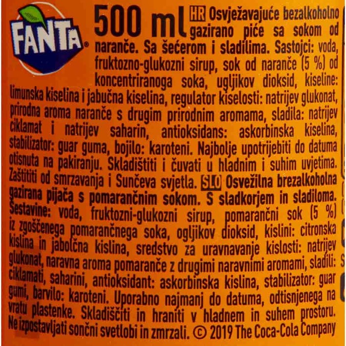 SOK GAZIRANI FANTA 0,5l PVC COCA COLA