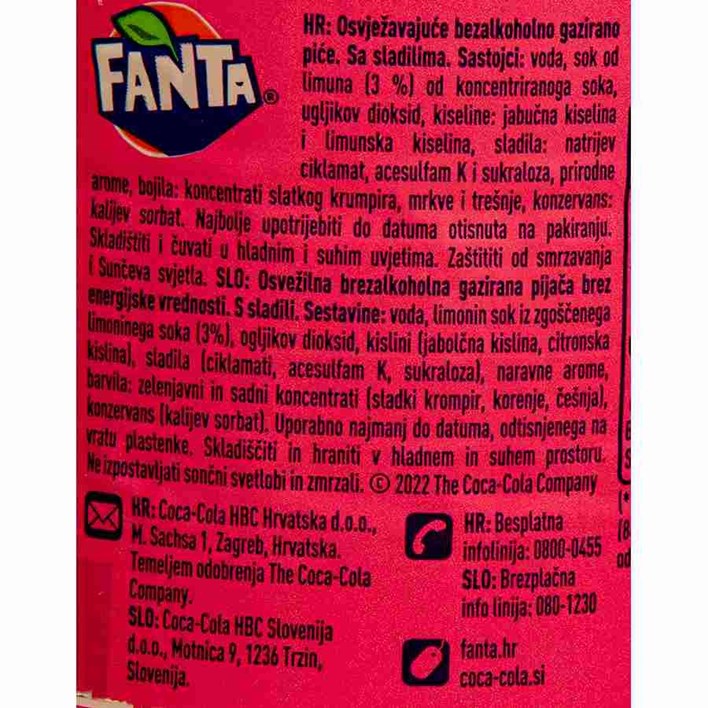 SOK GAZIRANI FANTA ZERO WTF 1l COCA COLA