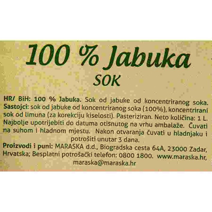 SOK MARASKA JABUKA 100% 1l AWT