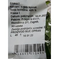 ŠPINAT SVJEŽI 400g FRAGARIA