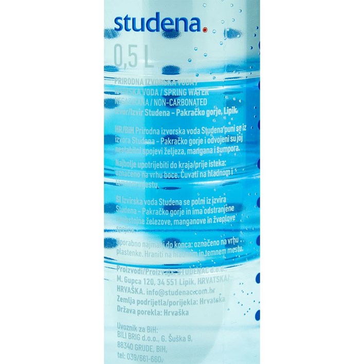 STUDENA PRIRODNA VODA 0,5l AWT