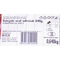 SVJEŽE MESO SVINJSKI VRAT ODREZAK 640g PIK