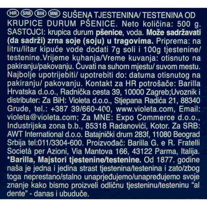 TJESTENINA BARILLA FUSILLI 98 500g AWT