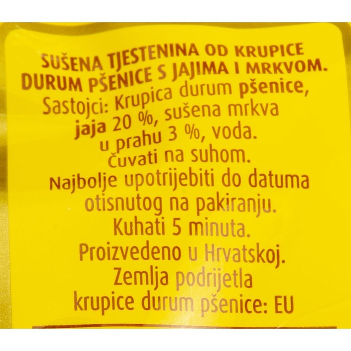 TJESTENINA MARODI ZVJEZDICE S JAJIMA I MRKVOM 400g MARODI