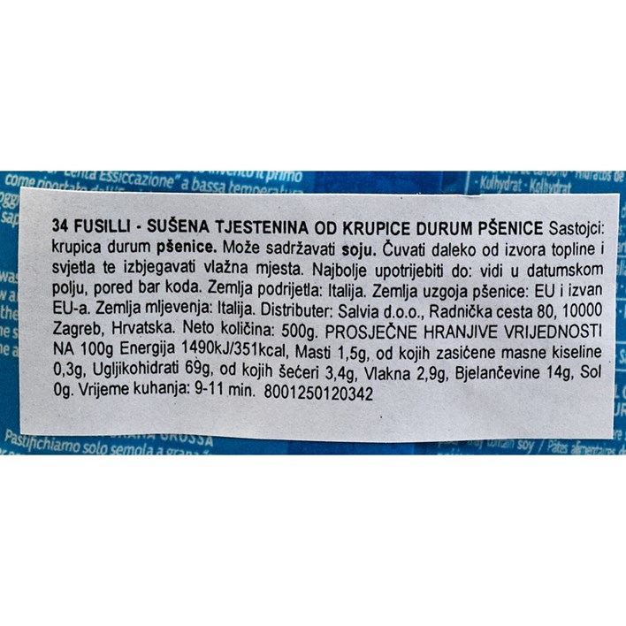 TIJESTO DE CECCO FUSILLI 500G