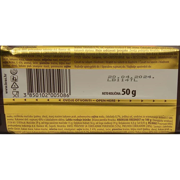 TORTICA VAFEL ORIGINAL DUOPACK 50g KRAŠ