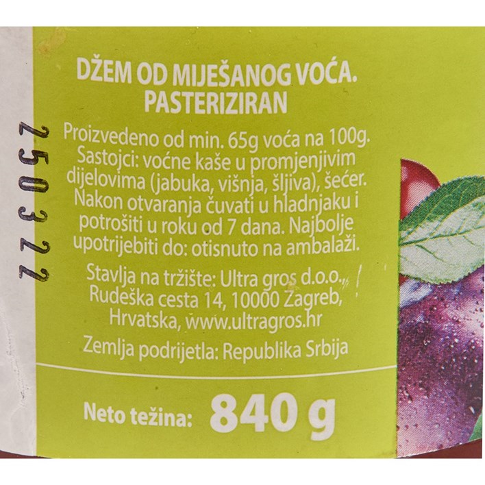 DŽEM MIJEŠANI 840g ULTRA