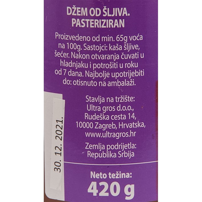 DŽEM ŠLJIVA 420g ULTRA