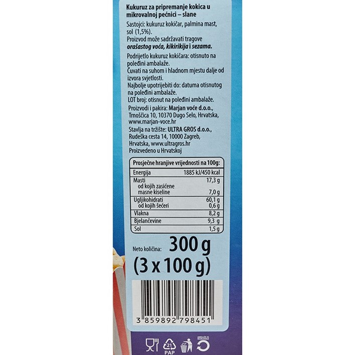 KUKURUZ ZA KOKICE POP CORN 300g ULTRA