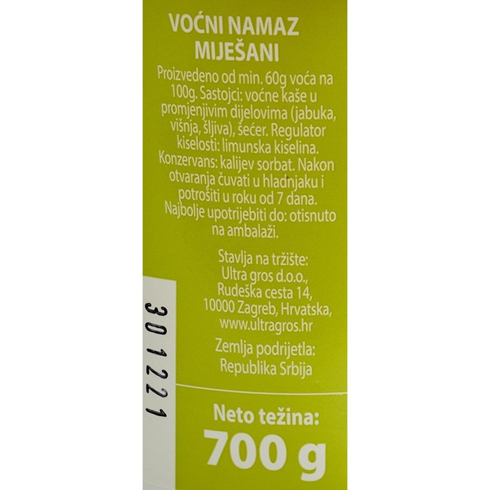 NAMAZ VOĆNI MIJEŠANI 700g ULTRA