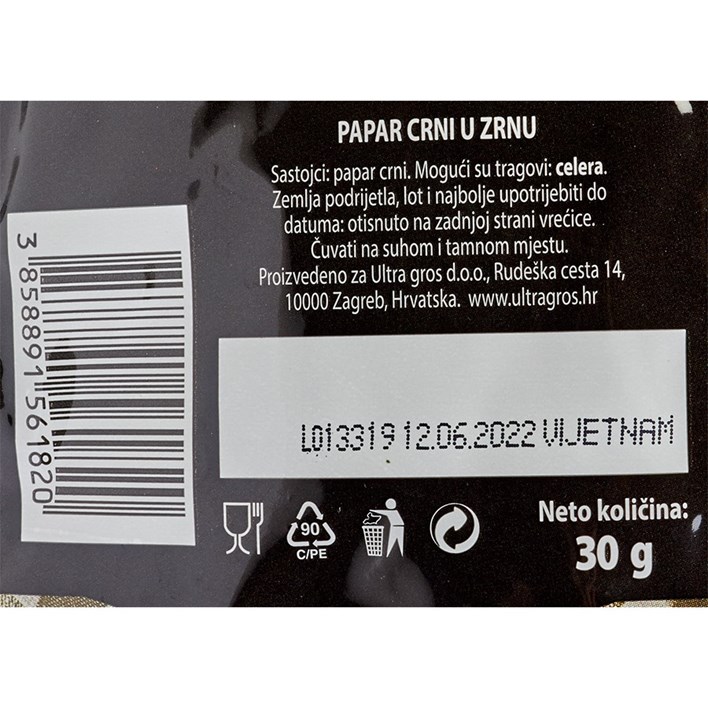 PAPAR CRNI ZRNO 30g ŠAFRAM ULTRA