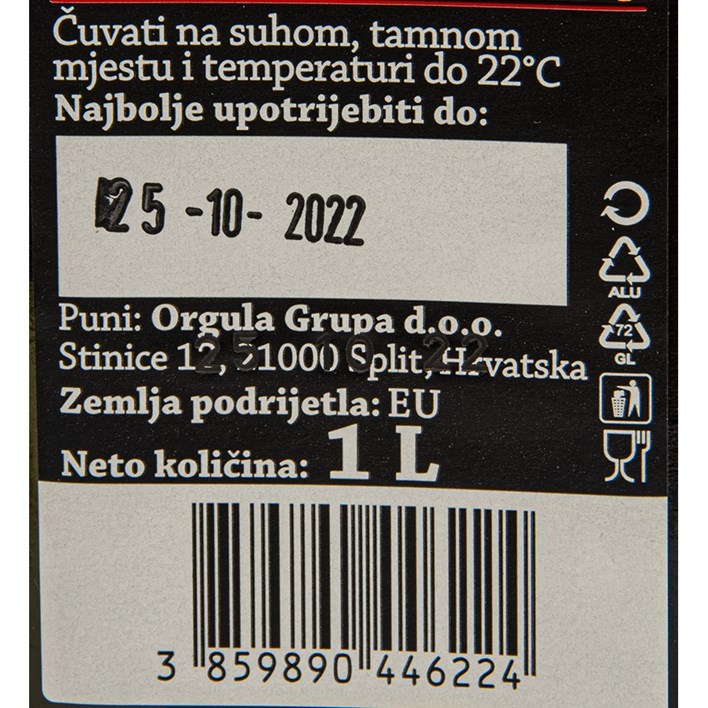 ULJE MASLINOVO ORGULA EKSTRA DJEVIČANSKO PREMIUM 1l ORGULA