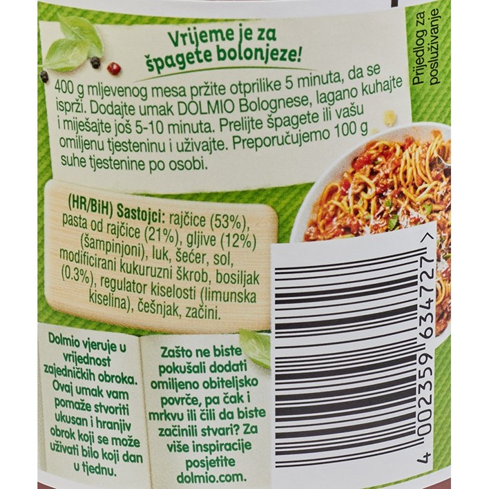 UMAK DOLMIO BOLOGNESE GLJIVE 500G