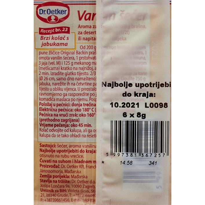 VANIL ŠEĆER 54g 5+1 DR OETKER