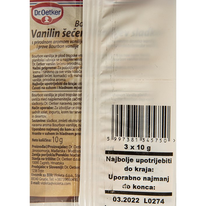 VANIL ŠEĆER BURBON 30g 3kom DR OETKER