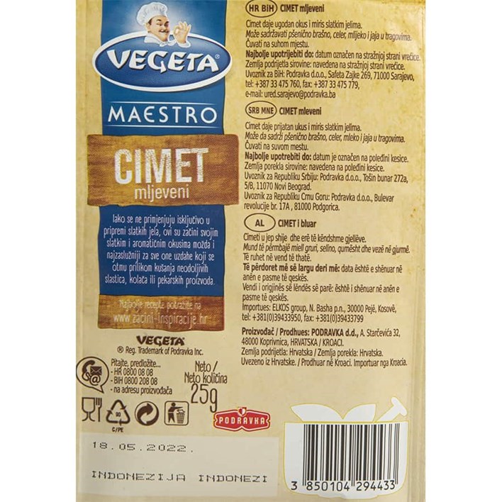 VEGETA MAESTRO CIMET MLJEVENI 25g PODRAVKA