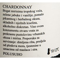 VINO BIJELO CHARDOONAY 0,75l ULTRA