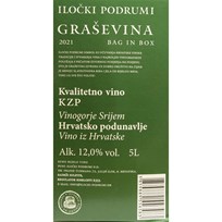 VINO BIJELO GRAŠEVINA ILOČKA 5l BOX JAMNICA