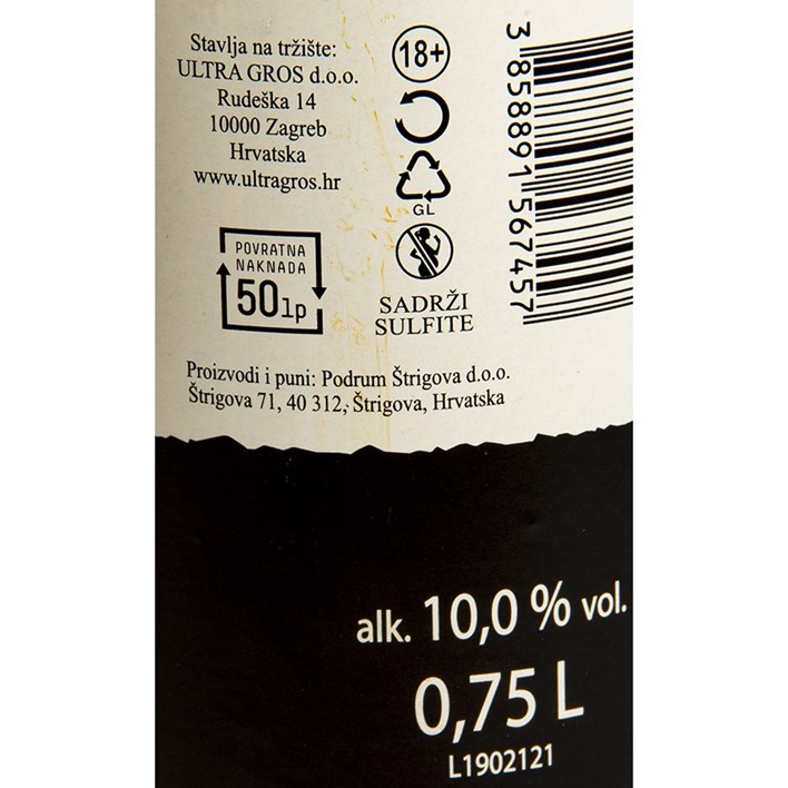 VINO BIJELO MUŠKAT OTTONEL 0,75l ULTRA