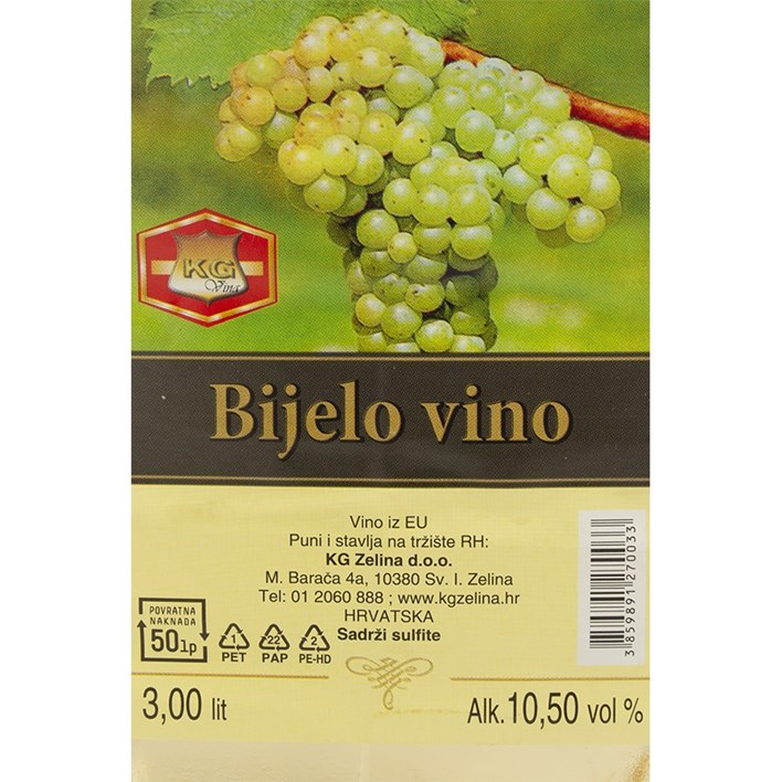 VINO BIJELO STOLNO 3l