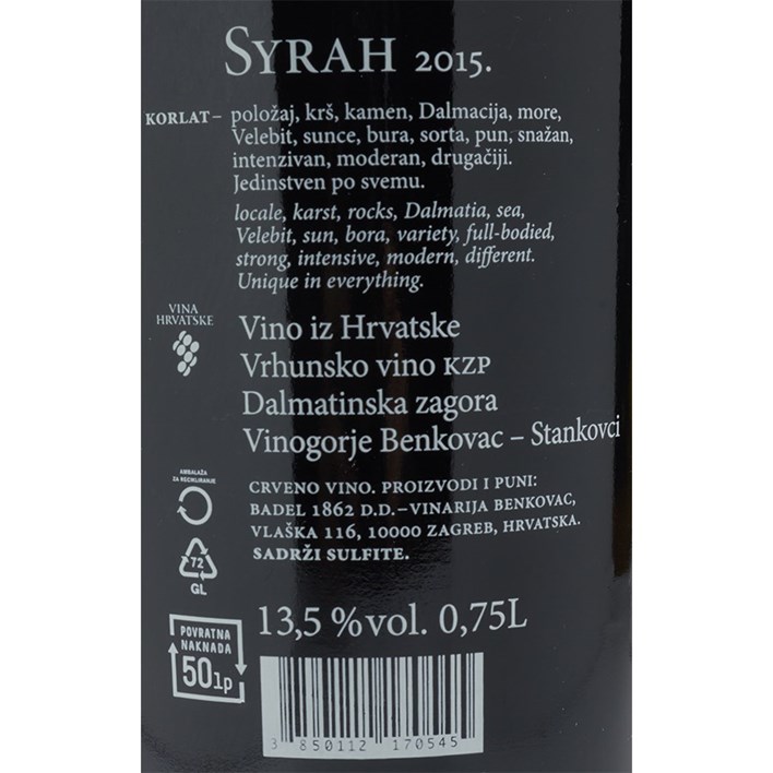 VINO SYRAH KORLAT 0,75l VRUTAK