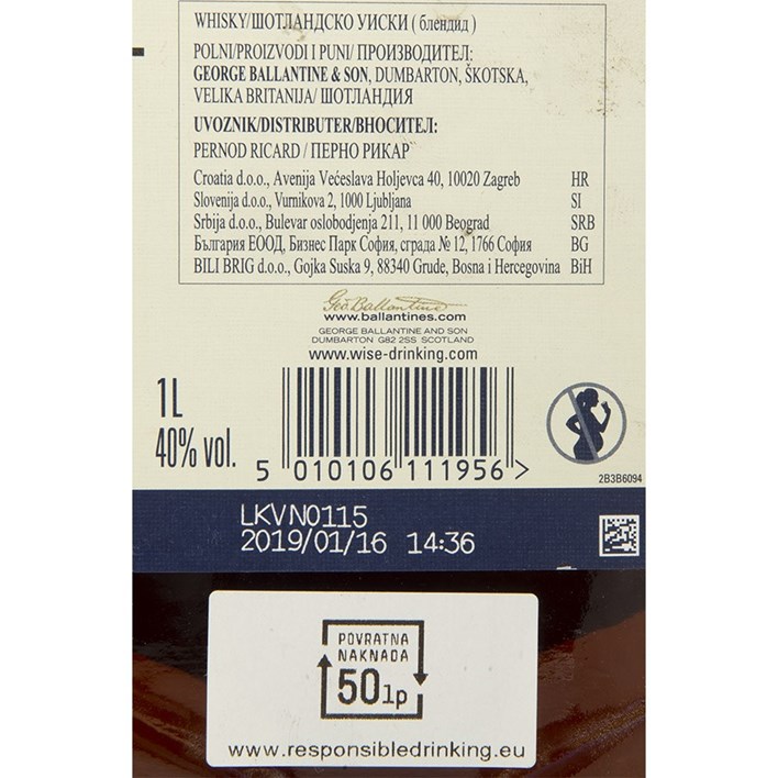 WHISKY BALLANTINES 1L