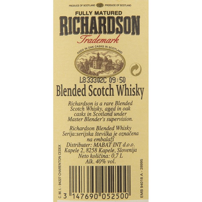 WHISKY RICHARDSON 0,7l ULTRA