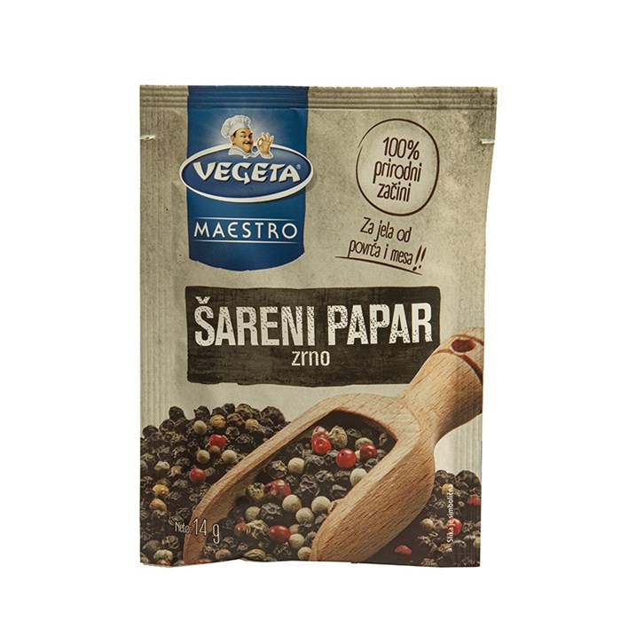 ZAČIN VEGETA ŠARENI PAPAR ZRNO 14g PODRAVKA