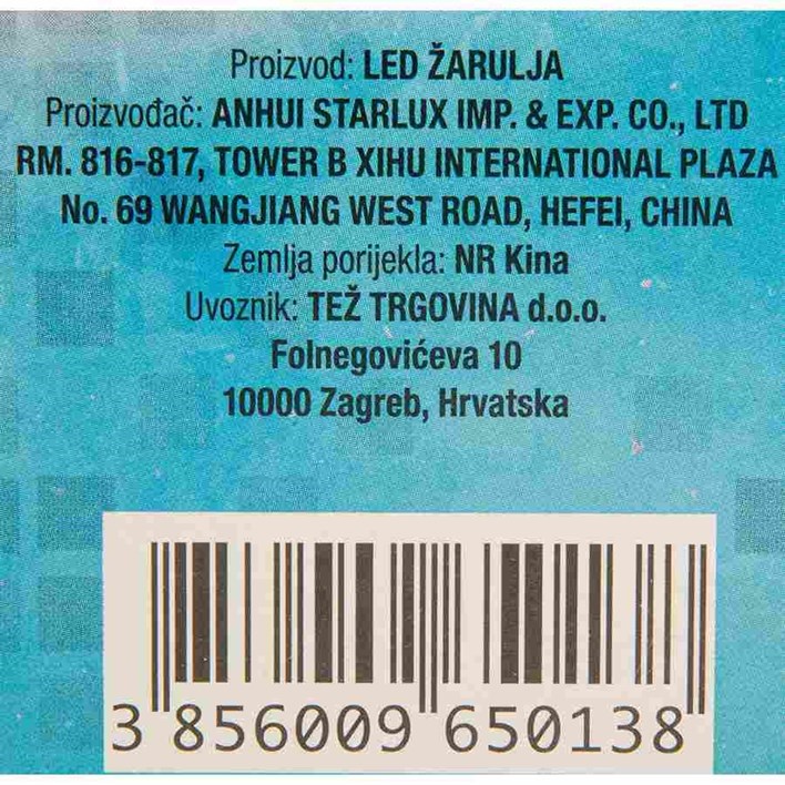 ŽARULJA LED 5W 220-240V E27 A60