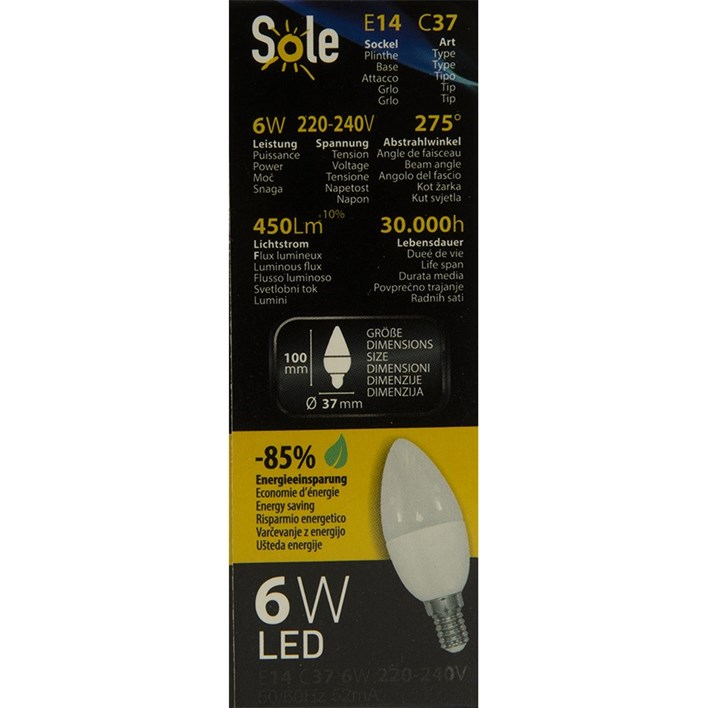 ŽARULJA SOLE LED 6W E14 POST PLUS