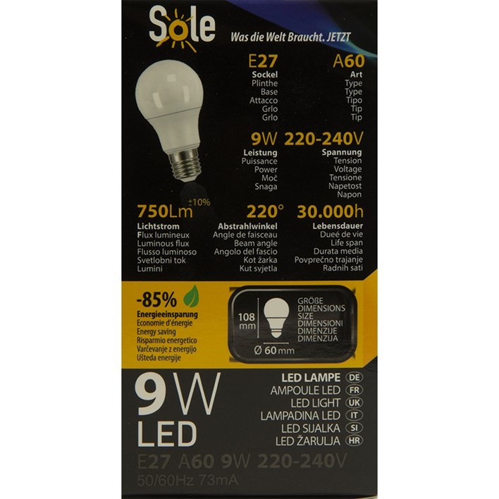 ŽARULJA SOLE LED 9E E27 POST PLUS